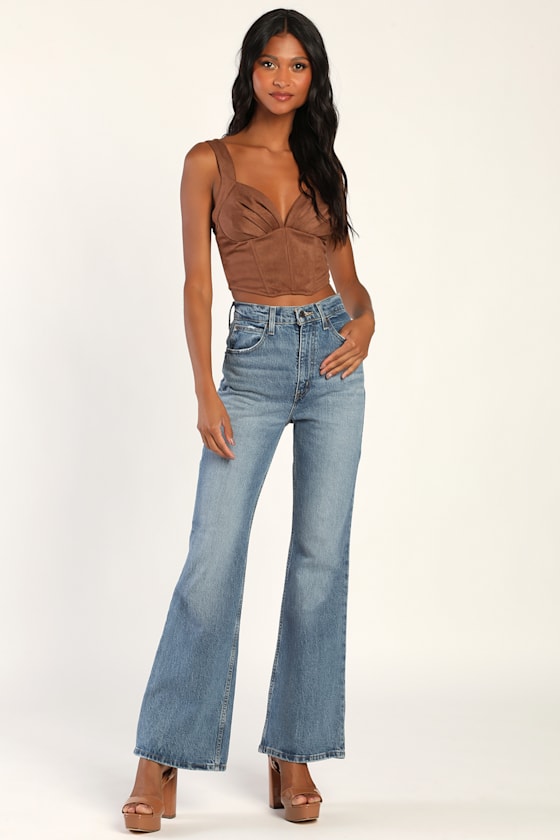 Brown Faux Suede Top - Bustier Top - Fake Suede Bustier - Lulus