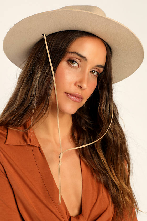 Morgan Taupe Wool Fedora Hat 2