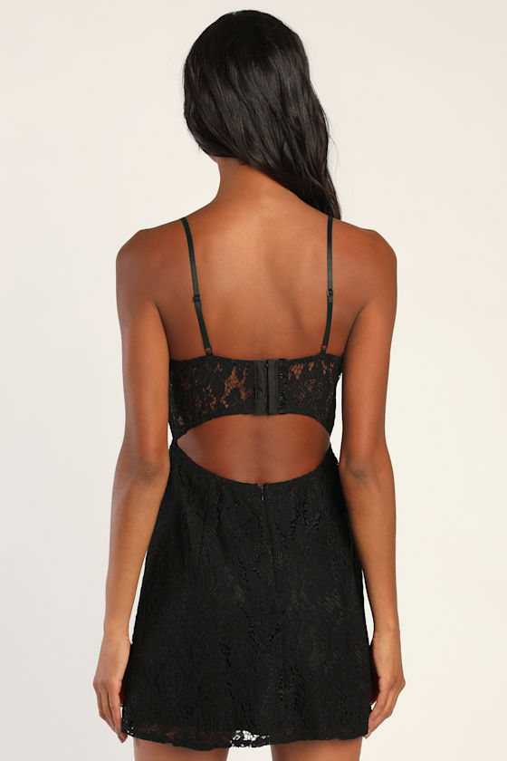 Modern Patchwork Bustier Backless Mini Dress