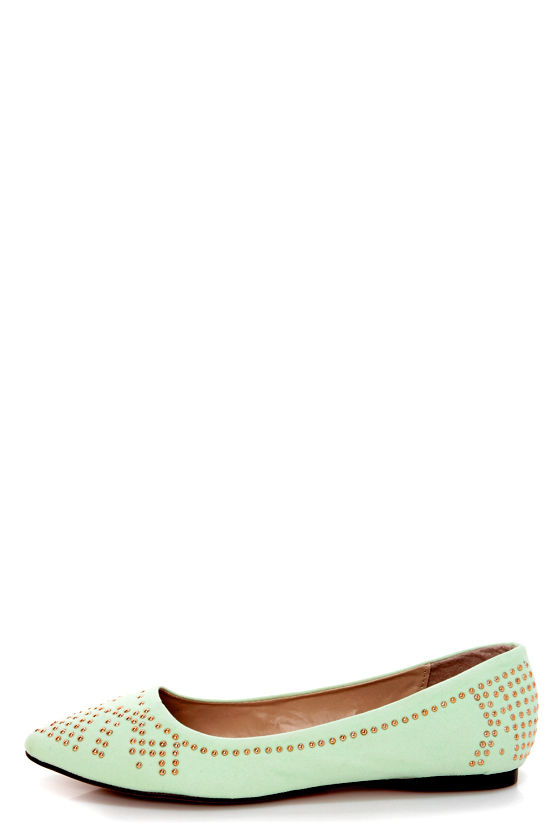 studded pointed flats