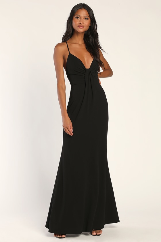 Sexy Black Dress - Mermaid Maxi Dress - Lace-Up Back Maxi Dress - Lulus