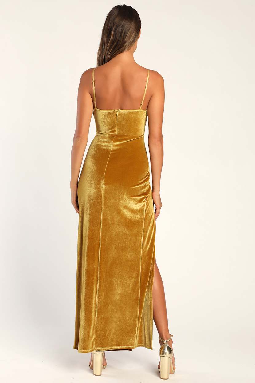 Sexy Yellow Dress - Maxi Dress - Velvet Dress - Dress - Lulus