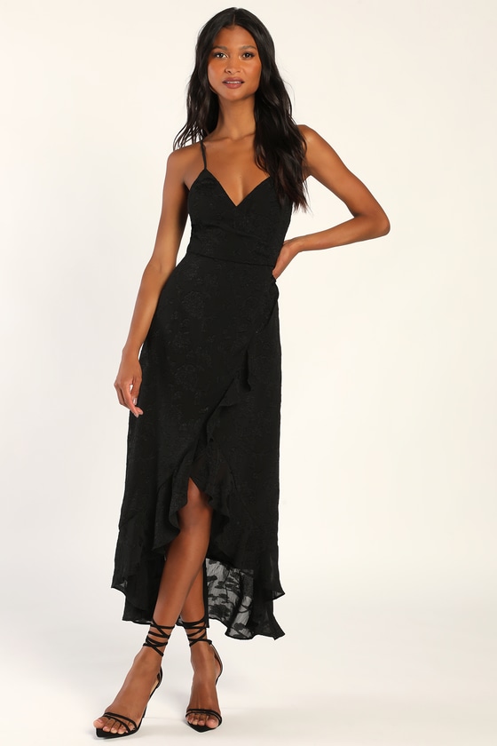 Pretty Black Maxi Dress - High-Low Dress - Lace-Up Dress - Lulus