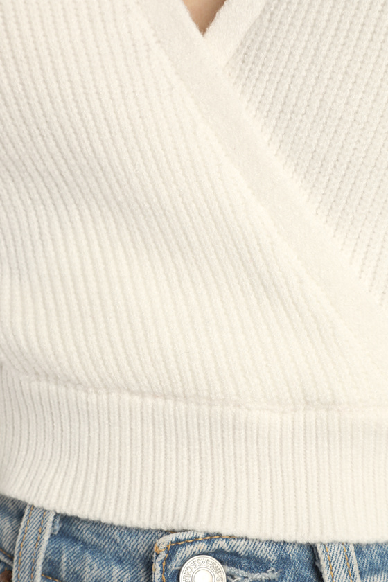 Fit For Fall Ivory Surplice Balloon Sleeve Sweater - thumbnail 4