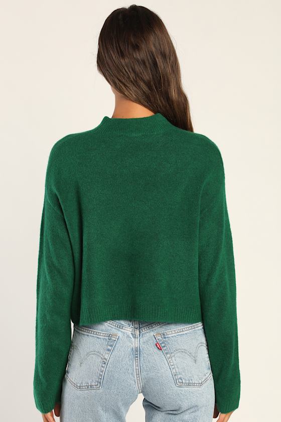 Emerald Green Sweater - Mock Neck 