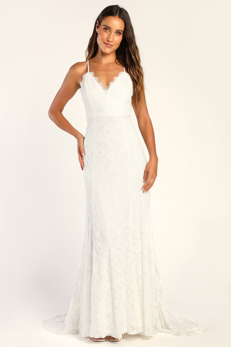 White Lace Maxi Dress - Sleeveless Bridal Dress - Lace Dress - Lulus