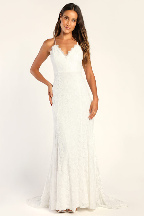 Today Until Forever White Lace Sleeveless Maxi Dress 2