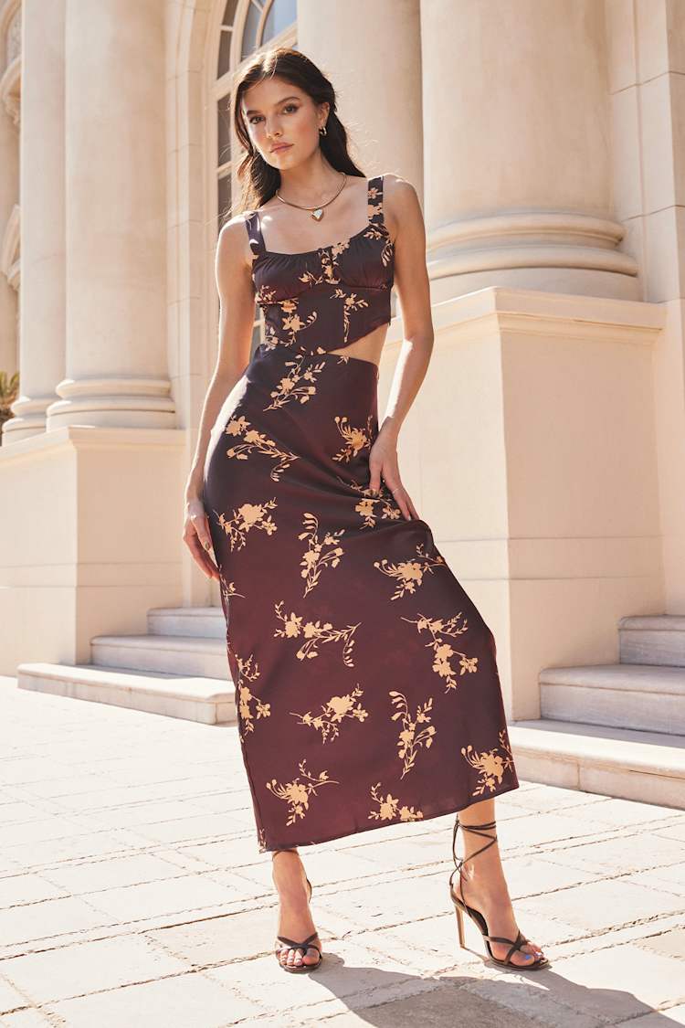 mame FLOWER DOUBLE CLOTH 浅けれ SKIRT-BROWN-