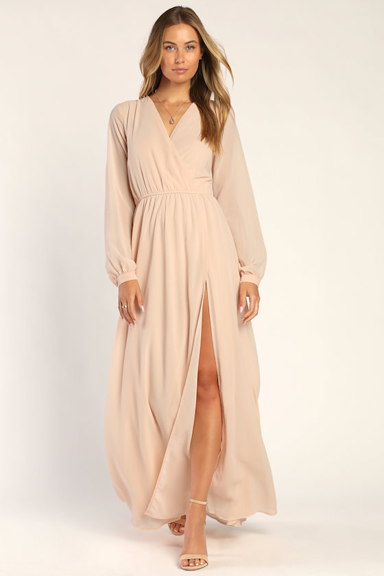 Blush Pink Dress - Maxi Dress - Long 