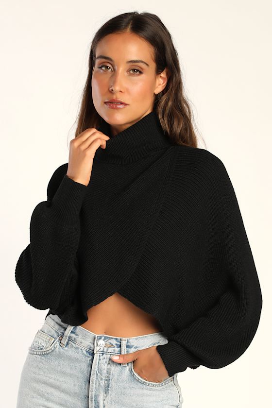 Turtleneck Cross Jacquard Sweater main image 0