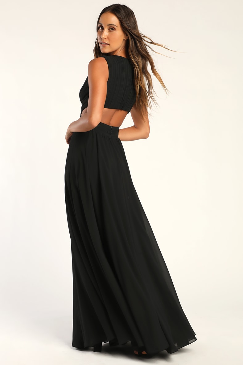 Vivid Imagination Black Cutout Maxi Dress