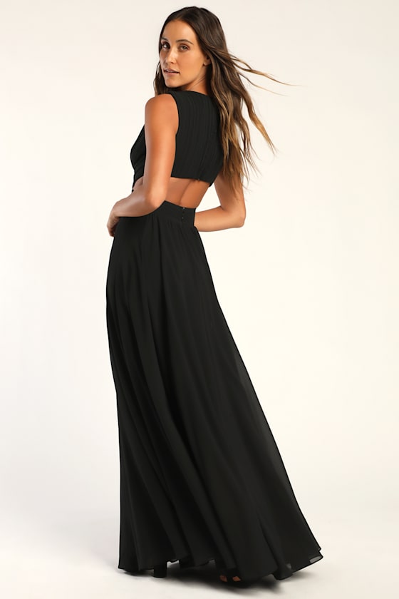 Vivid Imagination Black Cutout Maxi Dress