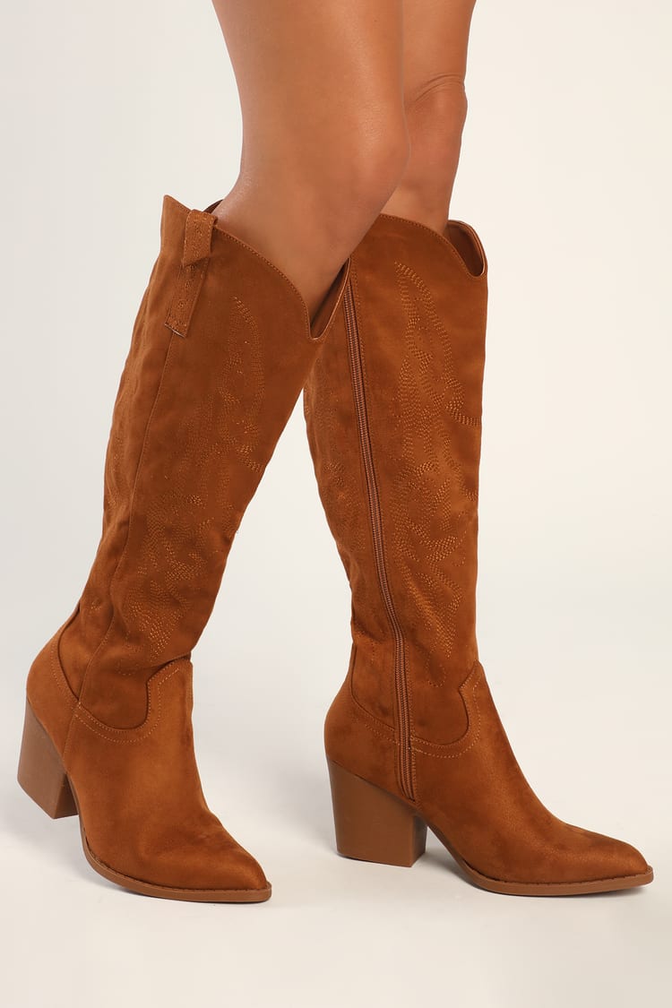 pointed tan boots