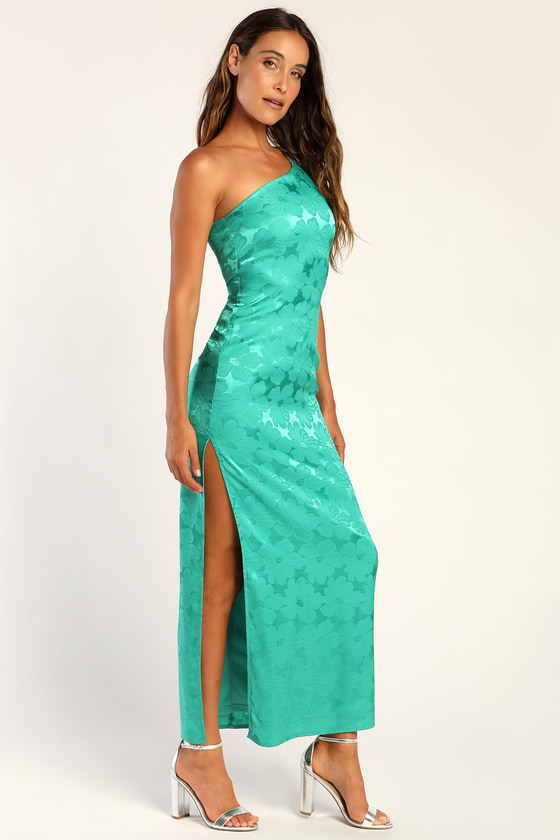 Teal green satin clearance dress