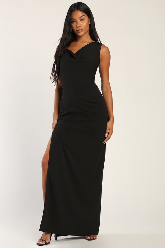 Black Maxi Dress - Cowl Neck Maxi Dress - Chic Maxi Dress - Lulus