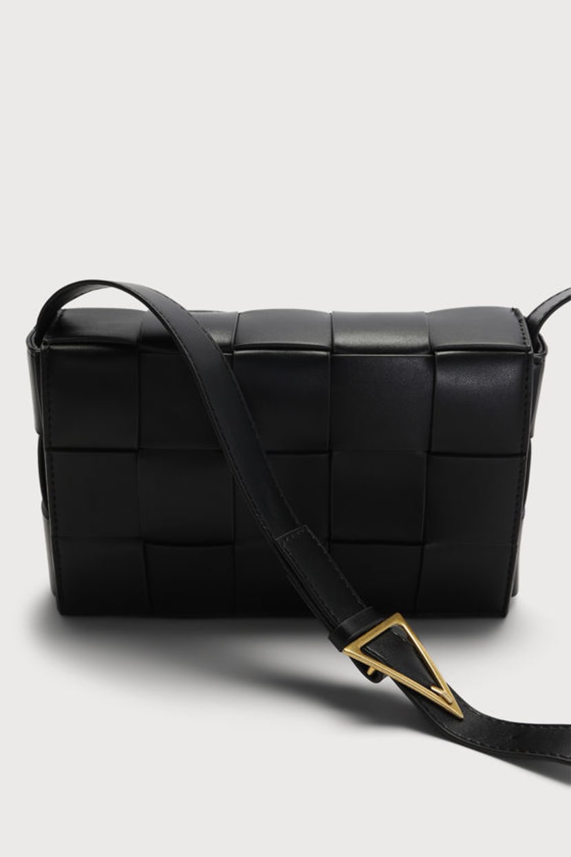 Stylish Business Black Woven Crossbody Bag