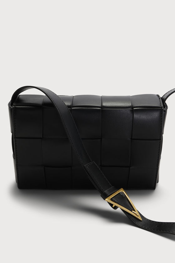 Stylish Business Black Woven Crossbody Bag 2