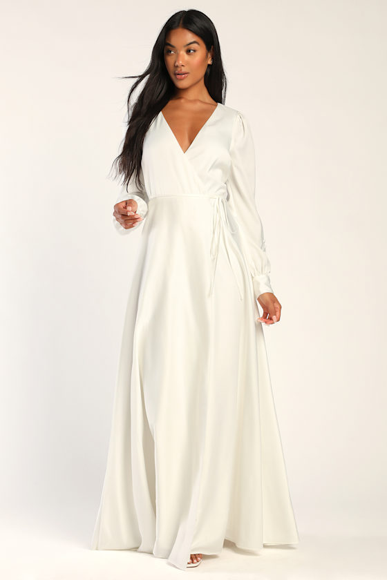 Yasluma Ls Long Wrap Dress Star White main image 1