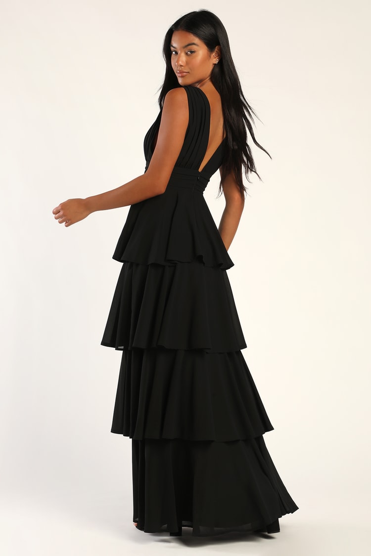 Ruffled Tiered Maxi Dress - Satin Maxi Dress - Formal Maxi Dress - Lulus