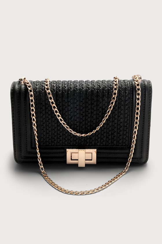 Let's Go Out Later Black Braided Crossbody Bag 4