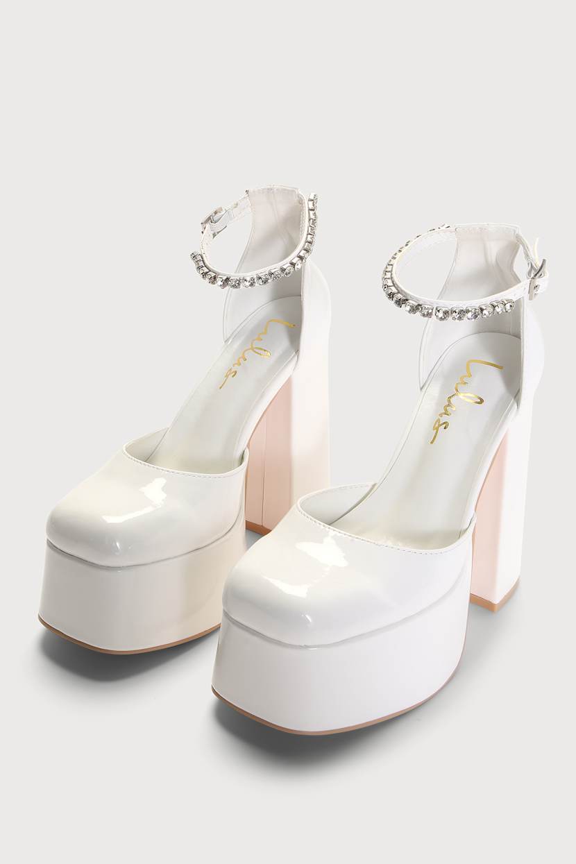 white platform stilettos
