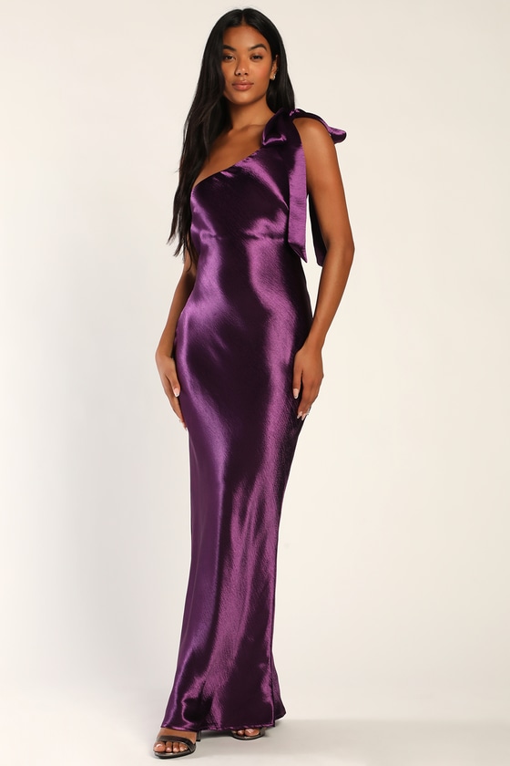 Buy Purple Satin Gown for Women Online in India - Indya