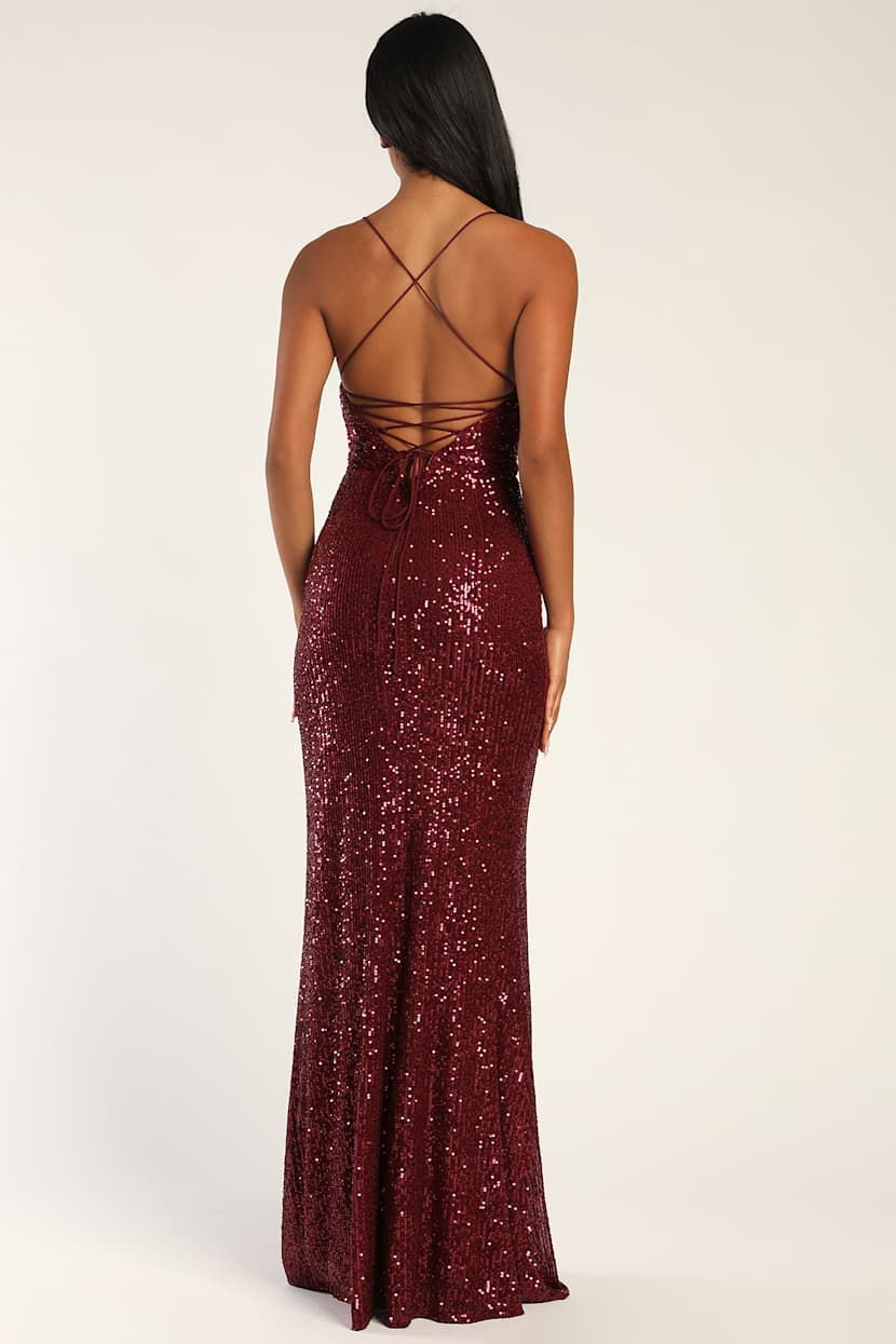 burgundy sparkly bridesmaid dress Mismatched Burgundy Bridesmaid Dresses, Sequin Bridesmaid Dresses, Long Bridesmaid Dresses Sequined main image 0
