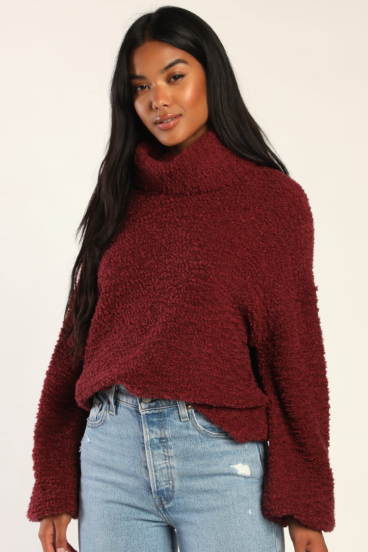 burgundy turtleneck womens