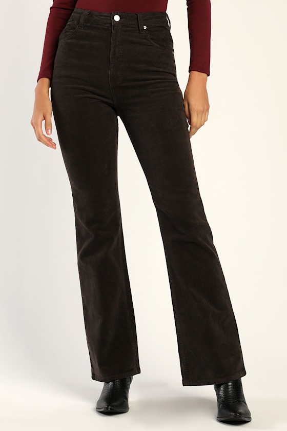 ★ POSZER★ Corduroy semi bootcut pants charcoal 243CSBCP00 ☆ POSZER☆ Corduroy semi bootcut pants charcoal 243CSBCP00