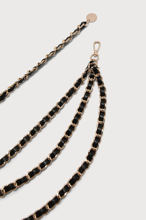 Black and Gold Belt Gold Chain Link Belt Y2K Fashion Belt Lulus