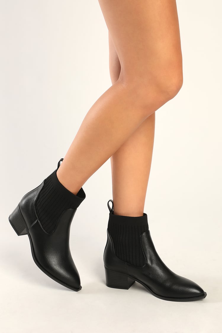 by Core - Black Ankle Booties - Slip-On Boots - Lulus