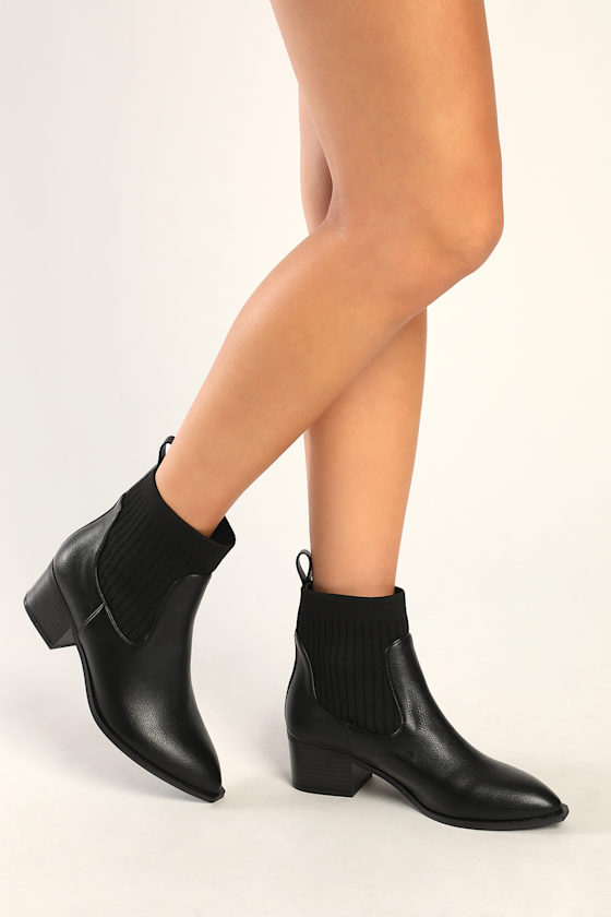 CL by Laundry Core Booties Black Ankle Booties SlipOn Boots Lulus