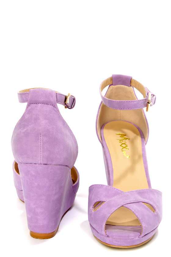 lilac wedge shoes