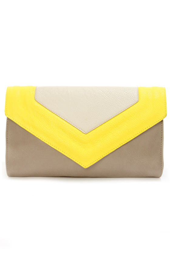 Cute Yellow Purse Taupe Purse Grey Purse 43.00 Lulus