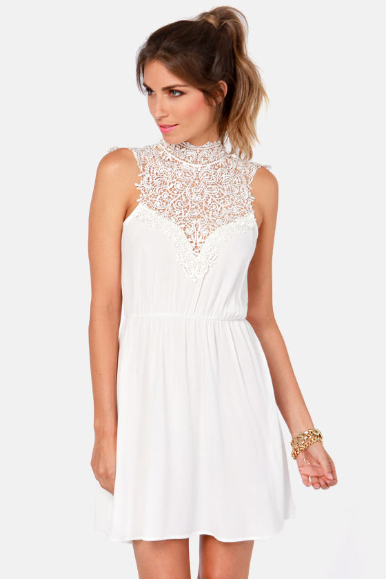 Sexy Lace Dress - Ivory Dress - White Dress - Backless Dress - $50.00 ...