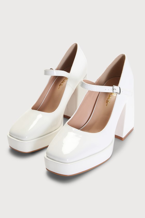 Chunky Heeled Double Strap Mary Jane Shoes - Cider