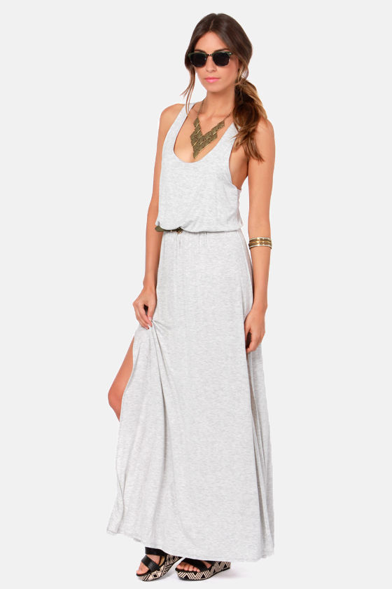 lulus light grey maxi dress