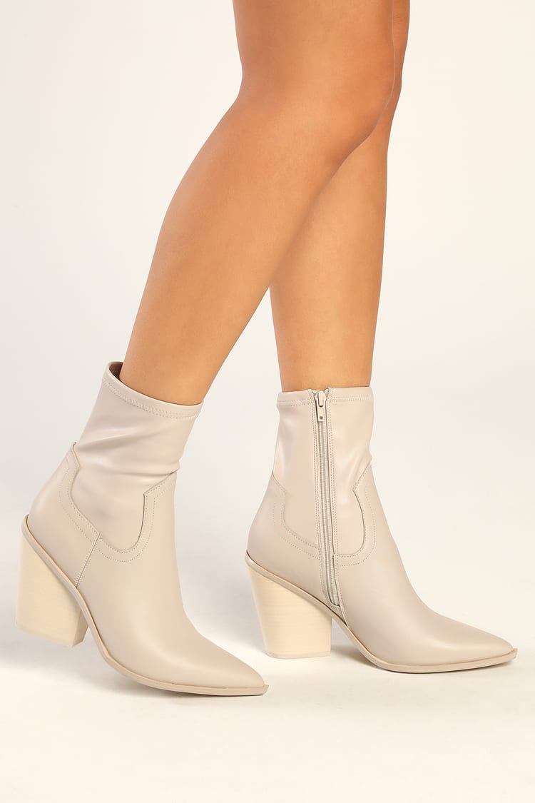 cinta Miserable Bungalow Steve Madden Thorn Boots - Bone Mid-Calf Boots - Leather Boots - Lulus