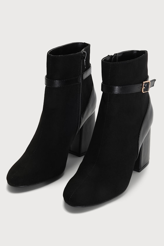 faux suede black booties