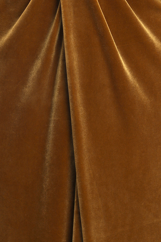 Beautiful Evenings Olive Green Velvet Twist-Front Maxi Dress - thumbnail 5