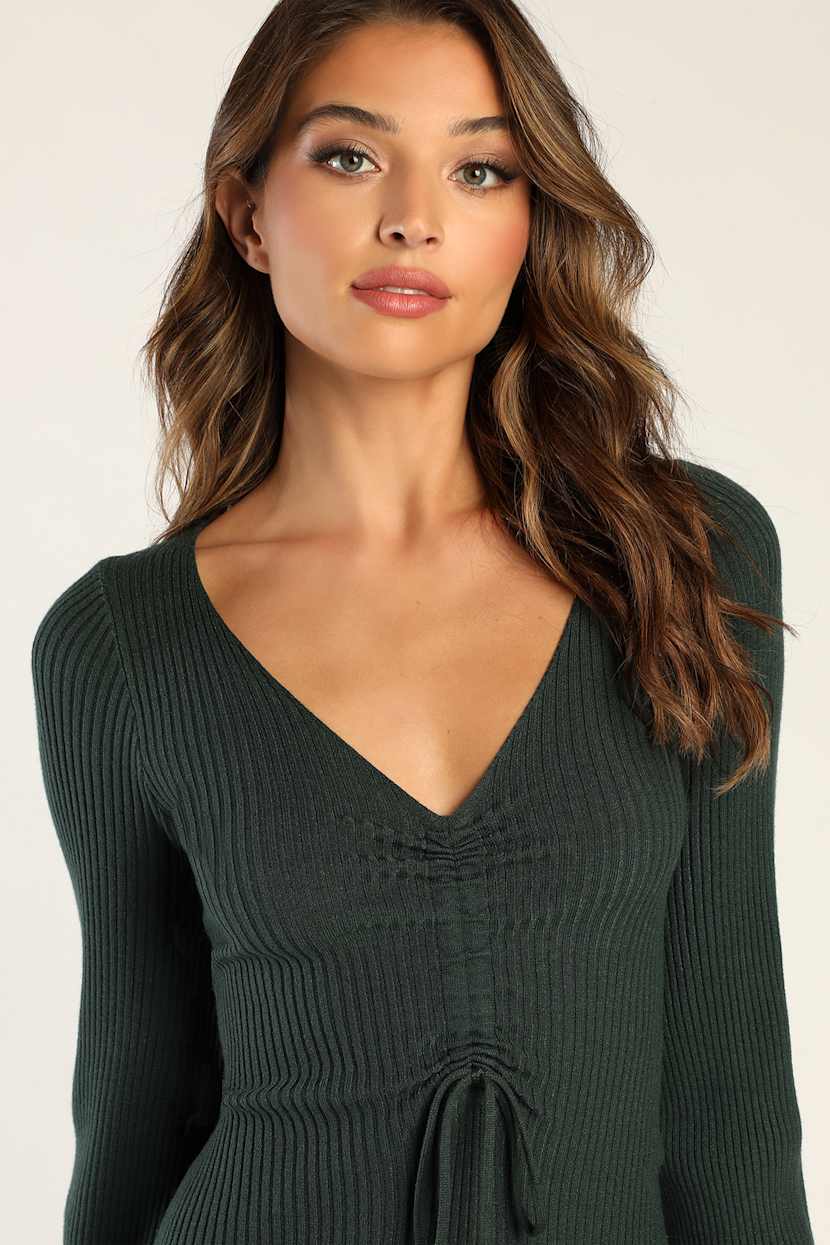 green emerald velvet dress Feeling Your Best Emerald Green Sweater Dress – Shop the Mint main image 1