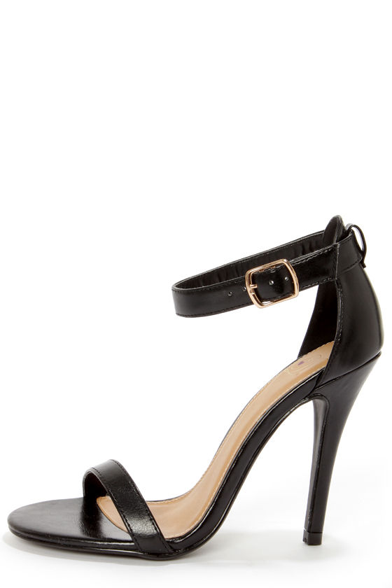 My Delicious Chacha Matte Black Single Strap High Heels - $22.00 - Lulus