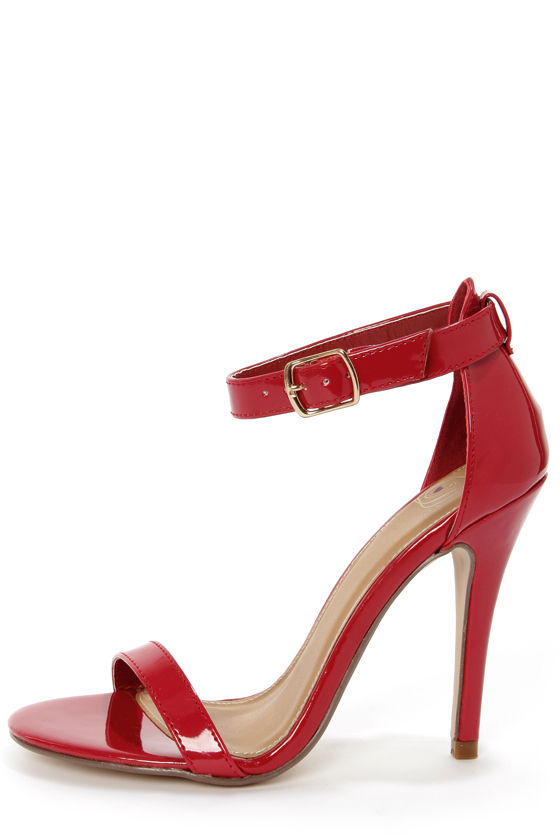 My Delicious Chacha Lipstick Red Patent Single Strap High Heels - $22. ...