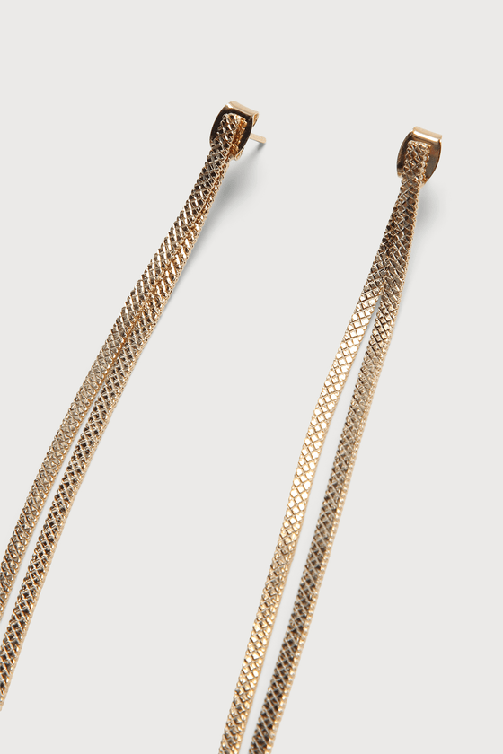 Gold Chain Tassel Drop Earrings | New Look
