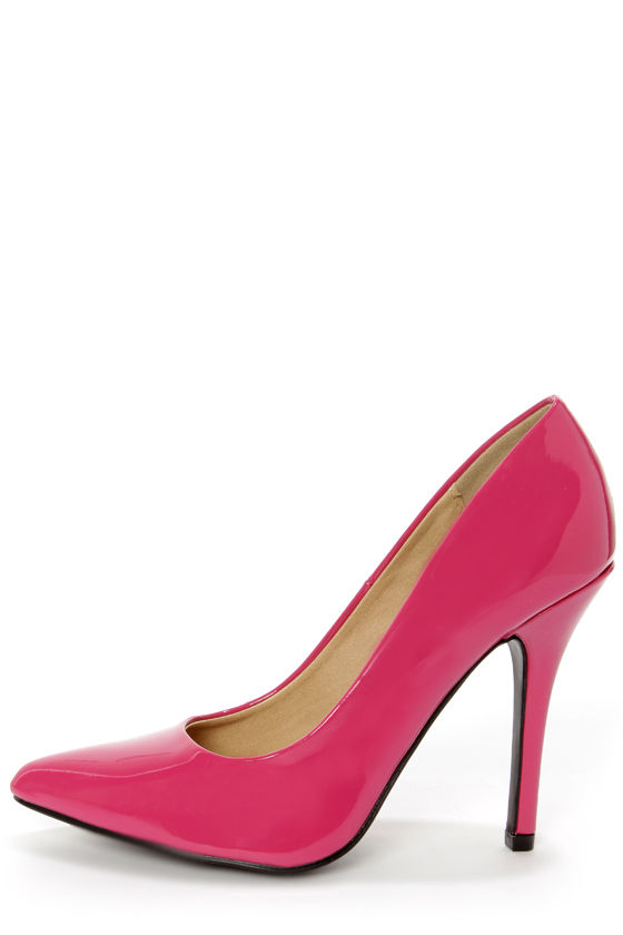My Delicious Date Fuchsia Patent Pointed Pumps - $22.00 - Lulus
