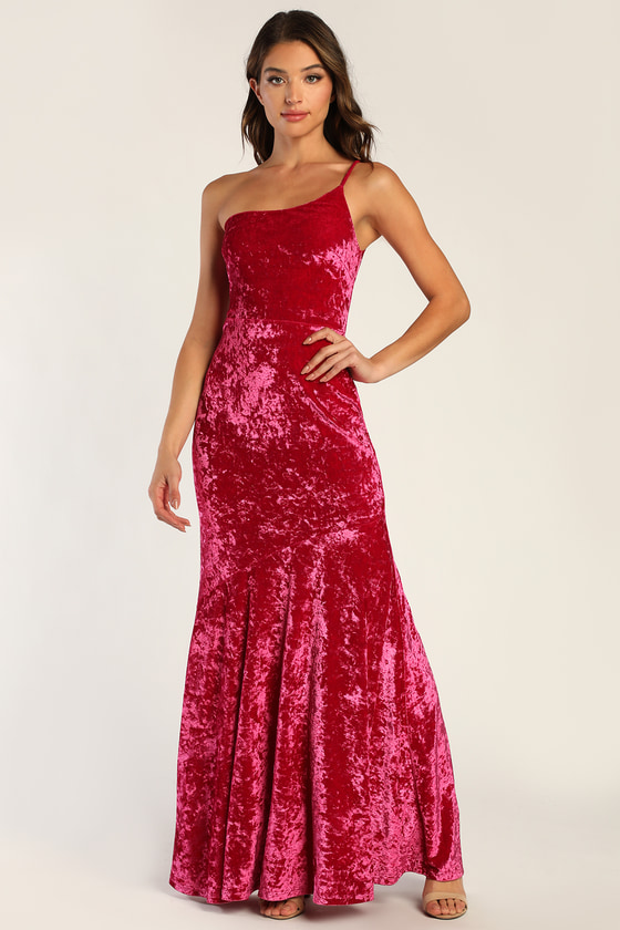 Pink crushed deals velvet dress