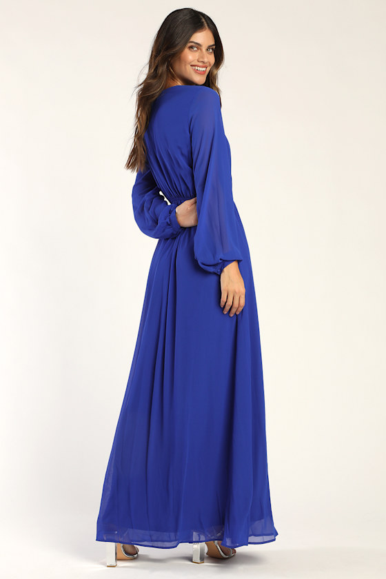 Royal Blue Dress - Maxi Dress - Long 
