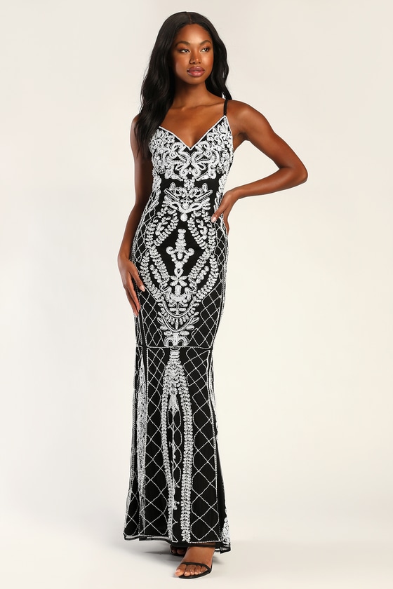 Black and White Gown - Babeehive