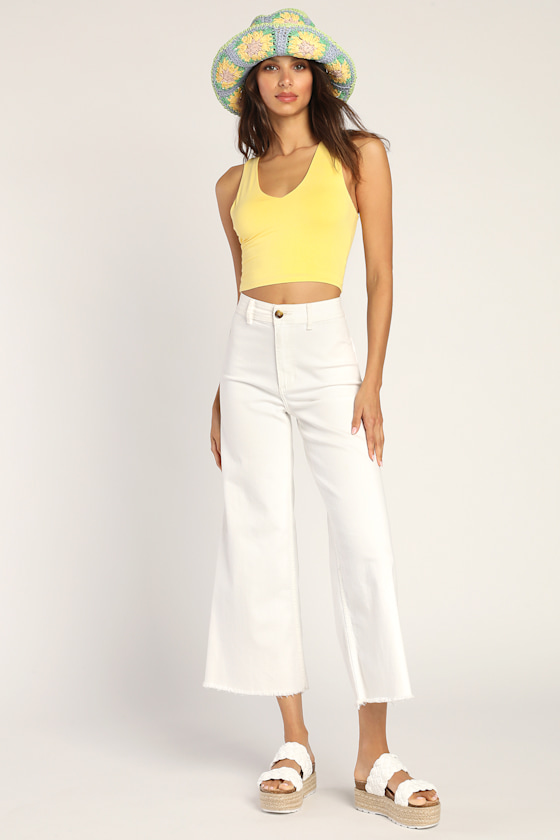 yellow dance crop top