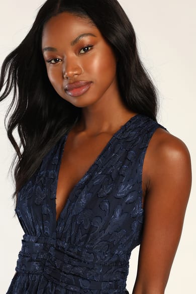 Navy Fit and Flare Cocktail Dress